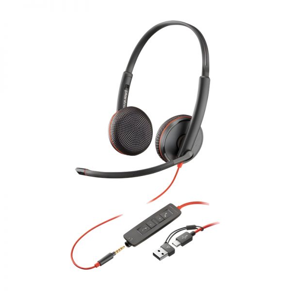 Poly Blackwire 3325 USB A/C y jack 3,5