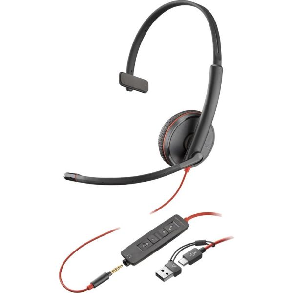 Poly Blackwire 3215 USB C / A y jack 3,5