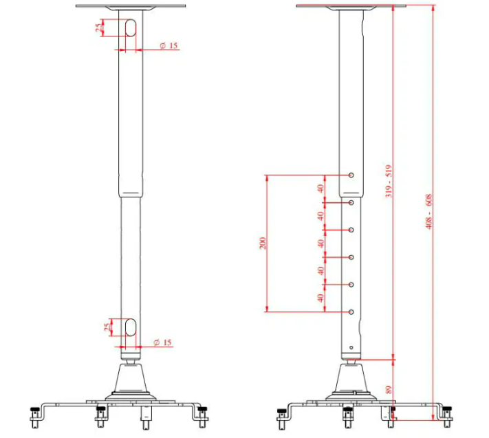 Soporte Proyector de techo regulable - Imagen 3