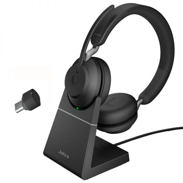 Jabra Evolve2 65 Stereo USB-C MS con soporte de carga