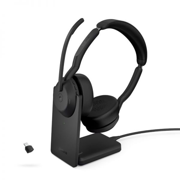 Jabra Evolve2 55 MS Estéreo Link 380 USB-C con base de carga