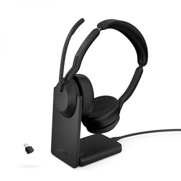 Jabra Evolve2 55 UC Estéreo Link 380 USB-A con base de carga